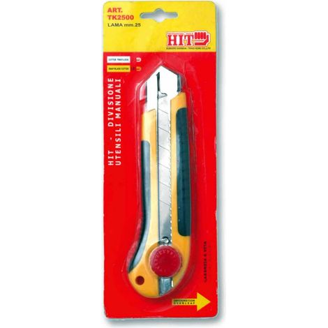 Cutter Professionale Twist-Lock 25 mm – Taglierino Robusto con Lama Larga