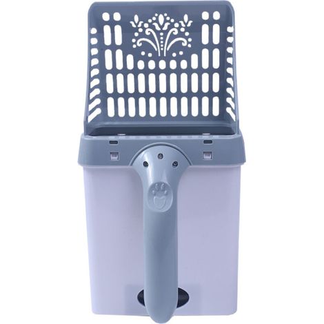 Kit de nettoyage pour litière de chat - Fournitures pour animaux dômestiques - Pelle à litière pour chat (gris) (1/5)