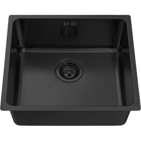 Essebagno Essenox lavello a 1 vasca 49x44 in inox nero (1/3)