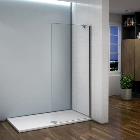 Mamparas de ducha Frontales Puerta fijo Cristal 5mm Antical Barra 50cm 75x190cm