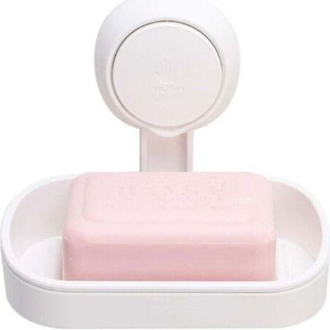 Suction Cup Soap Dish Suction Cup Soap No-White Drilling & Reusable 1 Second Installation Shower Soap Holder Load 5KG Waterproof Support for Tiles Shower Wall Bathroom (1/4)