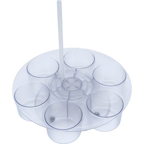 Rangement bouteilles eau plateau tournant 360° support gobelets plastique antidérapant avec poignée (1/5)