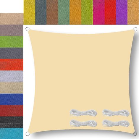 voiles d'ombrage pour Patio Imperméable Protection UV 95% Voile d'ombrage Potager pour terrasse Patio Jardin Balcon extérieur Rectangulaire Beige 1.5x2m (1/5)