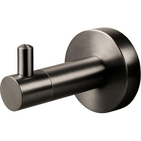 BALNEO - crochet porte-serviettes en acier inox anthracite Gun Metal - crochet de salle de bain QUBE inoxydable - patère murale pour salle de bain (1/2)
