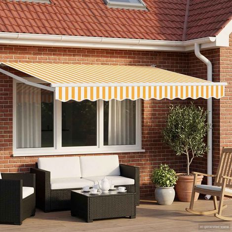 Toldo Retráctil Eléctrico Amarillo y 3,5 x 2 m