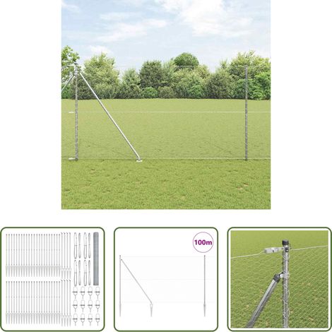 Zaunpfosten - Zaunpfosten Silber 100 x 1,5 m (25 mm Maschenweite) Stahl (1/5)