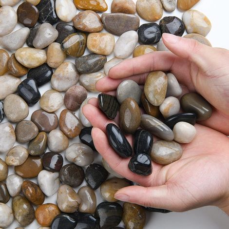 Galets Naturels - 950g - Pierres De Rivière Polies 1-2,5cm - Drainage Et Décoration - Pour Jardin Aquariums Plantes Succulentes (1/5)