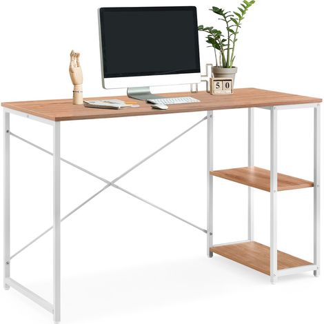 Computertisch / Schreibtisch Easy Up2 inkl. Regal weiß/eiche hjh LIVING