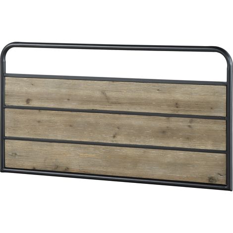 Tête de lit simple en fer et bois 110 x 60 cm (1/2)