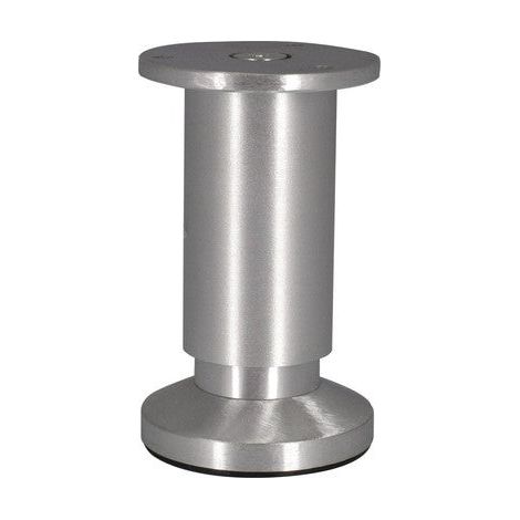 Pied de meuble cylindrique réglable 38mm – Aluminium brossé gris – Hauteur ajustable de 10 à 12 cm – Charge 40 kg – Cime (1/3)