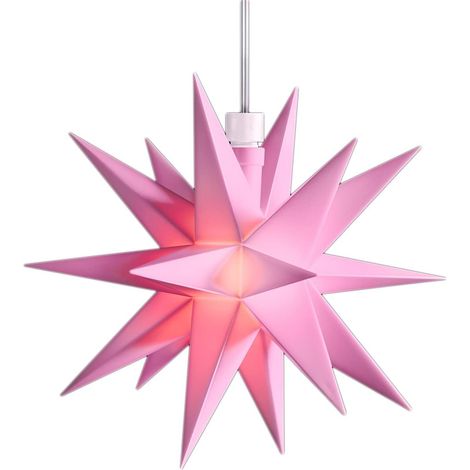 Petite étoile Noël LED rose 12 cm minuterie 6h