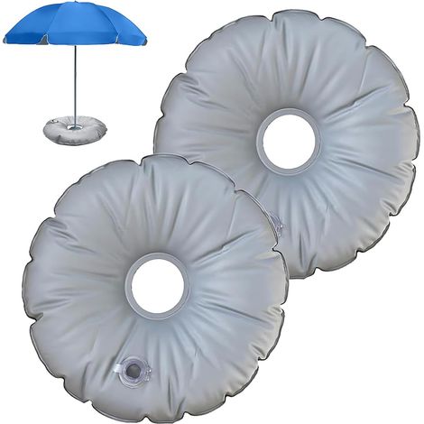 2 Pièces Sac De Poids De Base De Drapeau, Poids De Base De Parapluie Rond, Sac De Poids De Base De Parapluie, Fonction d'Injection d'Eau, Accessoires pour Parasols, pour Extérieur, Balcon, Plage (1/5)