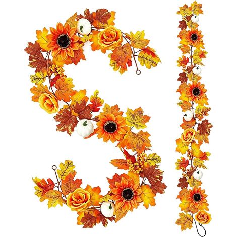 Set of 2 Autumn Garlands - Autumn Decoration - Pumpkin (1/5)