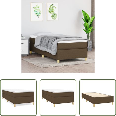 Matratze - Boxspringbett mit Matratze Dunkelbraun 80x200 cm Stoff (1/5)