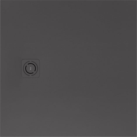 Receveur de douche extra plat en Stonex® "Terran-N"+Grille "Twist"-800x800mm - Onyx (1/2)