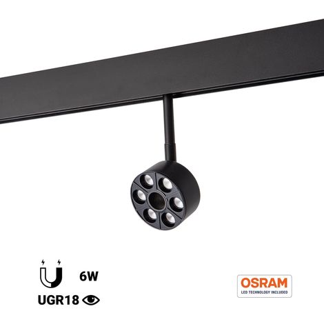 Zirkuläre LED-Luminaria für magnetische Schiene 48V - Ø7cm - 6W