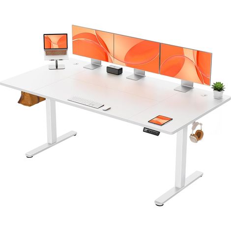 Bureau Électrique Réglable en Hauteur ErGear 180x80 cm - 4 Positions Mémorisables, Plateau en 4 Parties, Table Multifonction pour Bureau & Jeu (1/5)