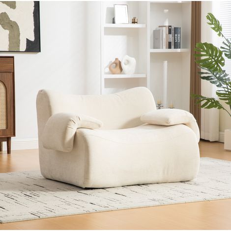 Canapé modulaire avec 30D élastique, antidérapant, en chenille beige, 120x93x74 cm (1/5)