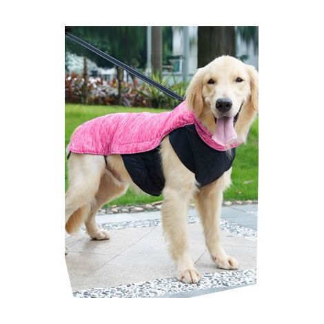 Giacca per cani impermeabile e calda, taglia L, rosa