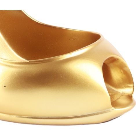 Porte-bouteilles Design Chaussure à Talon, Support de Rangement Élégant pour Vin - Décoration Maison Dorée