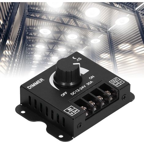Interrupteur de réglage de la luminosité pour lampe LED haute puissance 30 A, interrupteur rotatif pour lampe LED 12 V/24 V, variateur LED CC (1/5)