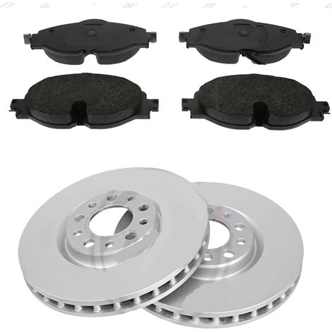 KIT FRENI ANTERIORI compatibile con AUDI A3 (8V1.8VK,8V7,8VE,8VS,8VM,8VA,8VF) - DISCHI + PASTIGLIE OEM: FDB4433 / DDF1218 /SOSTITUZIONE DIRETTA/BASSA POLVERE/SILENZIOSO (1/5)