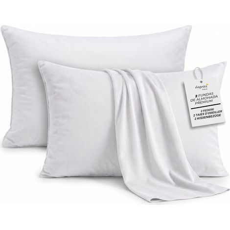 Lot de 2 Taies d'oreiller 75 x 55 cm en Microfibre Extra Souple et Respirante, Housses de Coussin de Lit Anti-Plis, Linge de Lit (1/5)