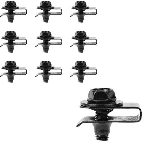 10 Écrous en U en Métal M6 pour Cheminée pour Véhicules à Moteur et Appareils Domestiques, Noir (1/5)