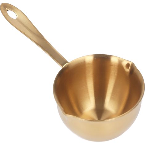 Edelstahl-Kochtopf, professioneller Kochtopf mit Ausgießer für Milchschokolade und heißes Öl, Gold (1/5)