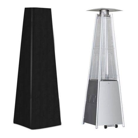 Housse pour Chauffage de Terrasse Housse pour Parasol Chauffant de Style Pyramidal Noir