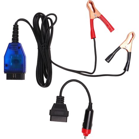 Adaptateur Mémoire OBD2 Toivize Câble 2m ABS Prise Allume-Cigare Pinces Rouge Noir Universel 12V (1/5)