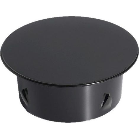 Chapeau de cheminée en acier inoxydable pour conduit de poêle avec collier de serrage réglable, noir, pour conduit de 180 mm (1/5)