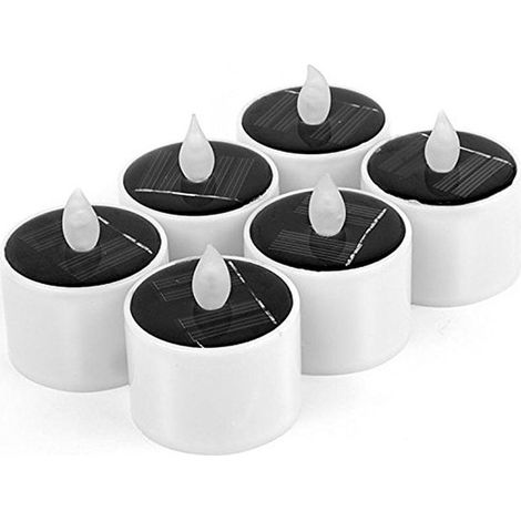 Bougie Solaire LED - Flamme Sans Flamme Étanche - Pour Décoration Intérieure Extérieure - Lot de 4 (1/5)
