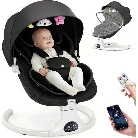 Balancelle Bébé Électrique avec Dossier Réglable sur 3 Positions (1/5)