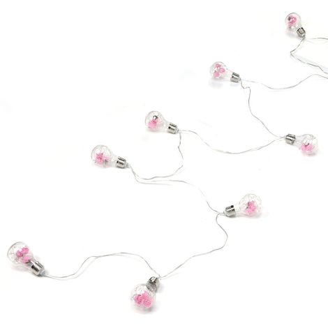Guirlande lumineuse 100 LED en fil de cuivre, rose artificielle, ampoule E27, lampe décorative pour chambre d'enfant ou chambre à coucher (1/5)