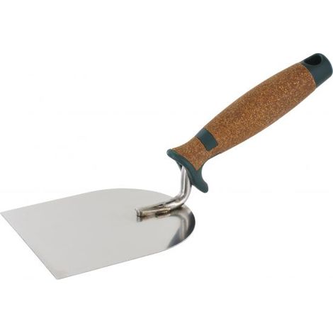 Truelle de stucateur en inox - col droit - manche liège  80 mm