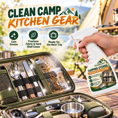 KineShineX Camping Cutlery Storage Box Cleaner - Removes grease and food residue from outdoor cutlery boxes. (1/5)
