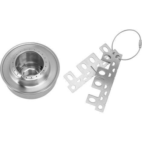 Réchaud de camping portable d'extérieur en acier inoxydable, mini réchaud de randonnée pour le camping, la randonnée et les barbecues. (1/5)