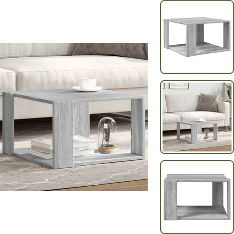 Stauraum - vidaXL Couchtisch Grau Sonoma-Eiche 51,5x51,5x30 cm Holzwerkstoff - Couchtisch Design (1/5)