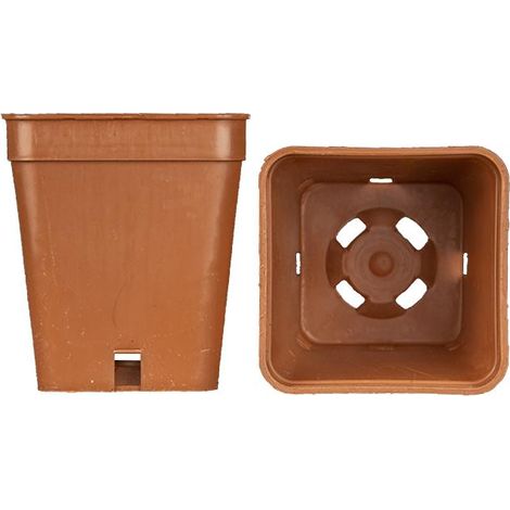 Vaso quadrato colore terracotta 5x5x6 cm (n.1 pezzo), ditta Bamaplast