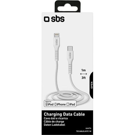 SBS Lightning to Type C Cable MFi, lenght 1m, (1/3)