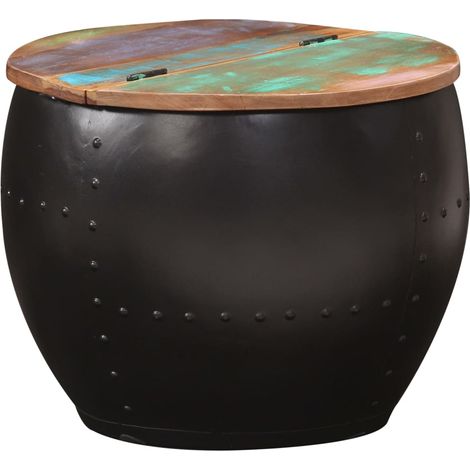 Table basse 53x43 cm Bois de récupération massif