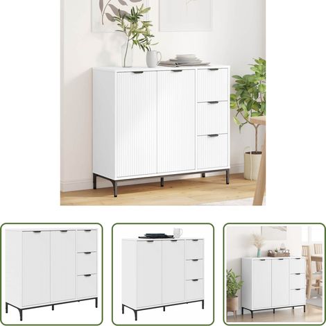 Schubladen Sideboard - Sideboard mit Schubladen Weiß 89,5 x 33 x 82 cm Holzwerkstoff (1/5)