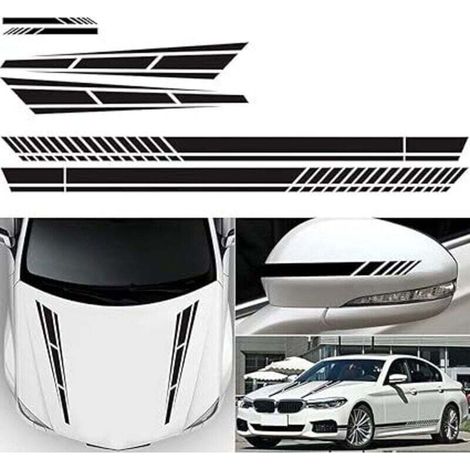 6x Autoaufkleber, Seitenstreifenaufkleber, Vinylaufkleber, Auto-Seitenaufkleber, zur Dekoration von Autoabdeckungen (1/4)