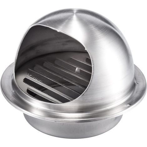 Grille Ventilation 120 mm Grille Aeration Inox Haute Qualité Grille Aération Extérieur Avec Moustiquaire Protège la Façade et Empêche l'entrée d'air Froid/Grille Inox (1/3)