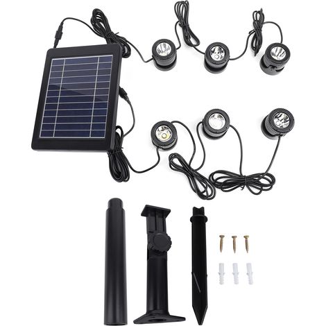 Ortviai Projecteurs Solaires Sous-Marins 6-en-1 pour Étang, Aquarium et Jardin – LED Blanc Chaud IP68, 6 Lampes