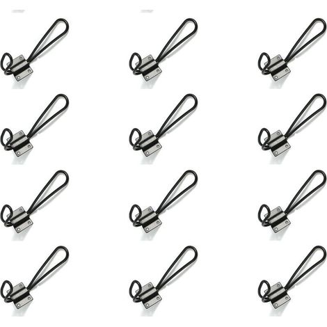 Lot de 12 patères en métal noir, crochets de rangement pour salle de bain, cuisine et chambre à coucher (1/4)