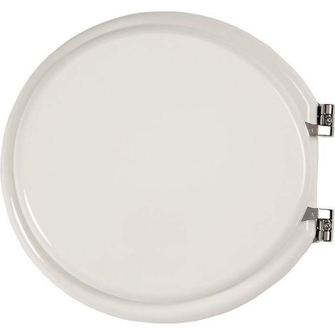 Abattant WC MDF blanc brillant – Charnières métalliques chromées – Traitement antibactérien – Compatible série Small – BSOPEC – Ercos (1/3)