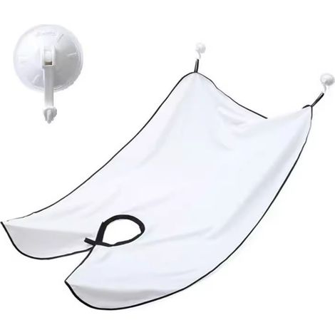 Tablier À Barbe - Cape De Rasage Imperméable Avec 3 Ventouses - Pour Entretien Barbe Et Taille De Barbe - 1 Pièce (1/5)