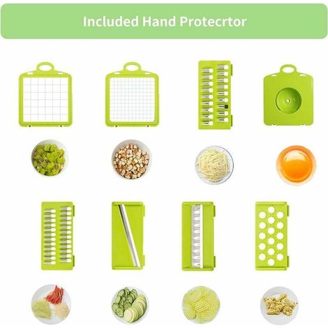 Mandoline Cuisine 12 en 1 - Mandoline Professionnelle avec 6 Lames Remplaçables - Outil Multifonction pour Trancher, Couper et Râper les Légumes (1/5)